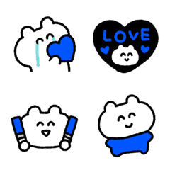 Otaku bear Emoji (blue)