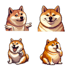 Pixel art feeding the fire shiba 2 emoji