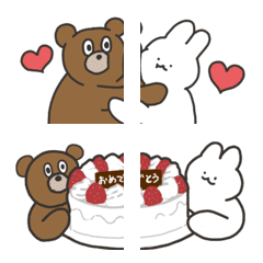 Connected Emoji(bear and rabbit