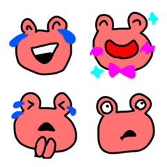 Funny Lazy frogs Emoji red