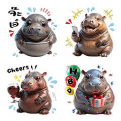 Cute Fat Hippo : Emotions (Emoji)Dukdik