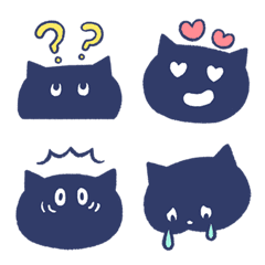 Black cat's  simple emoji