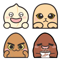 Group of cute nut dolls - Emoji 1