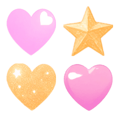 Gold Lovely Heart Emoji