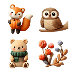 Clay style emoji (autumn)