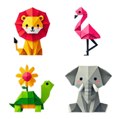 Origami style emoji (animal)