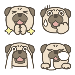 Move! Cute pug face emoji