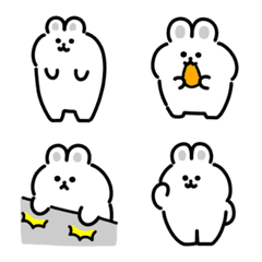 Monochrome rabbit anime emoji