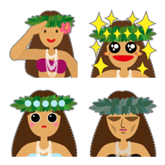 タヒチアンダンサーの表情絵文字（小麦）