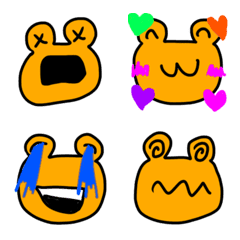 Funny Lazy frogs Emoji orange