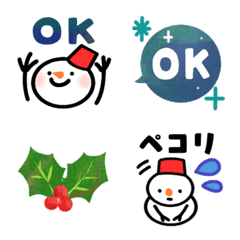 Cute winter emoji of a snowman