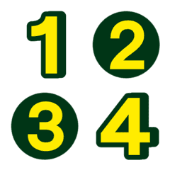 Numbers emoji : Cute big yellow green 03