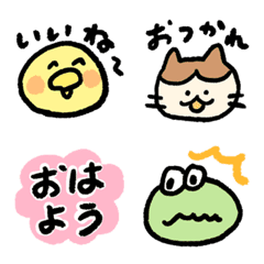 mato's Emoji 11 -chick.cat.frog-