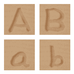 Animation of alphanumeric on the beach