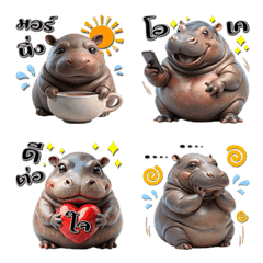 Cute Fat Hippo : Emotions(Emoji)2