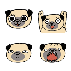 Funny pug emoji