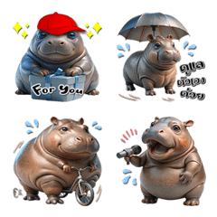 Cute Fat Hippo : Emotions (Emoji)Dukdik2