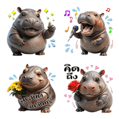 Cute Fat Hippo : Emotions (Emoji)Dukdik3