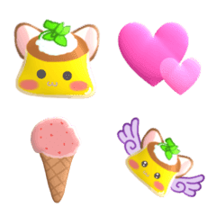 Plump pudding cat and colorful emojis