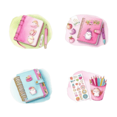 cute stationery and emoticon stickers