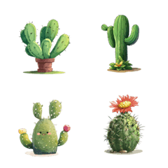 Cute and bright cactus emoji