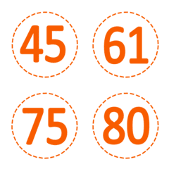 Round dotted numbers (41_80)Orange