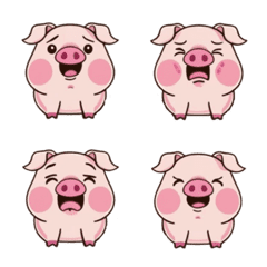 Cute pig expression stickers