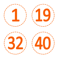 Round dotted numbers (1_40)Orange