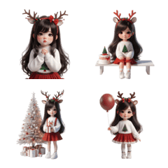 cute reindeer girl emoji v.1