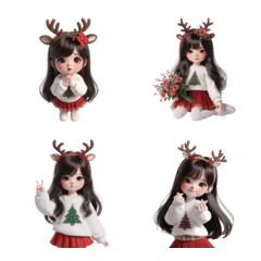 cute reindeer girl emoji v.2