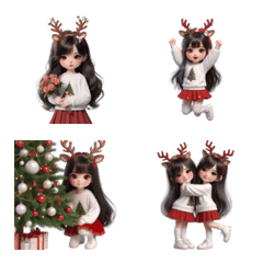 cute reindeer girl emoji v.4