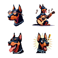 Cute Dobermann Emoji(Dog)