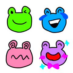 Funny Lazy frogs Emoji colorful