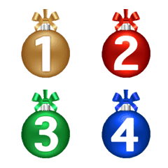 Christmas ball number classic emoji