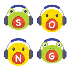 Connected headphone Smiley&frog alphabet