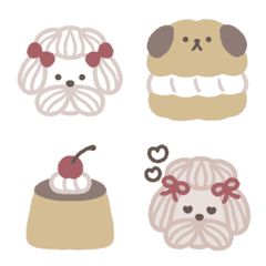 meringue dog and sweets emoji