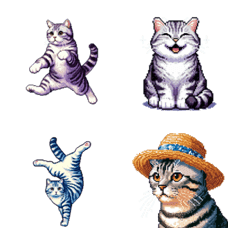 Cute cat emojis(pixel art)