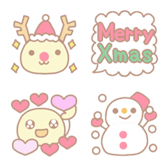 อิโมจิไลน์ Soft pastelcolored emoji Winter Story