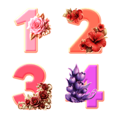 3D Flower Number Emoji