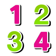 Numbers emoji pink green white lovely