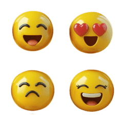 Clay yellow face emoticon stickers