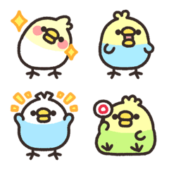 Rounded colorful bird emoji 3