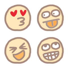 Funny and cute emoticons(Milk tea color)