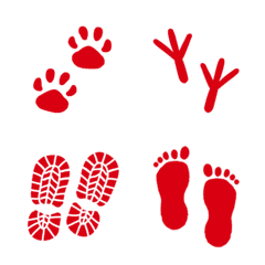 Cute footprints.Animal footprint(red)