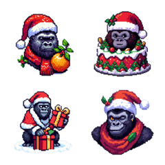 funny strange gorilla emoji(Christmas)