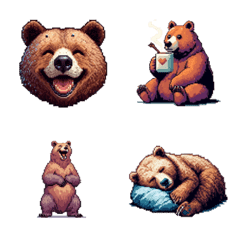 Cute bear emojis(pixel art)