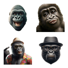 funny and cool gorilla Emoji(real)