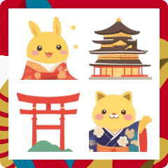 Akeomeme Emoji 2025 Kimono Character 3
