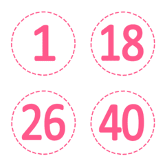 Round dotted numbers (1_40)pink color