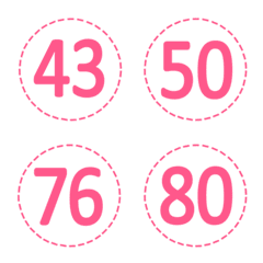 Round dotted numbers (41_80)pink color